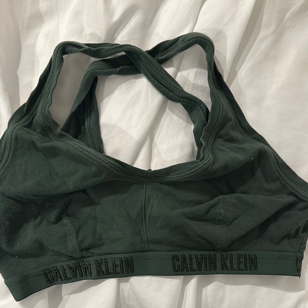 Calvin Klein Dark Green Sports Bra